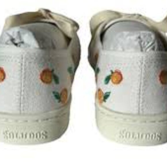 NIB- SOLUDOS Woven Lace-Up Ivory Marin Embroidered Sneaker New - Picture 4 of 5